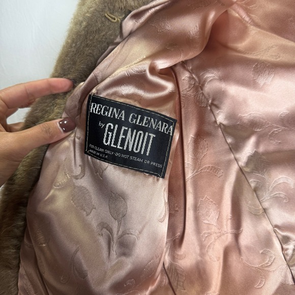 Vintage Regina Glenara by Glenoit Faux Fur Jacket Cape Shawl Collar USA Made S/M - Picture 3 of 8